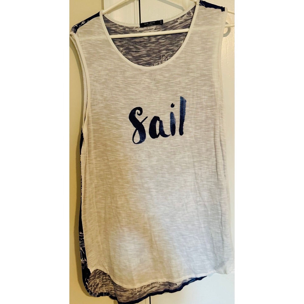Women's Max Jeans‎ blue and white tshirt size medium